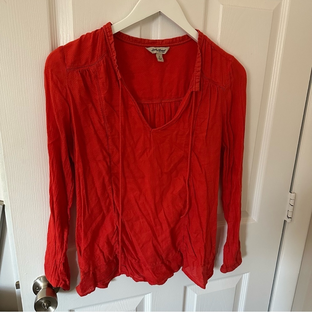 Red Long Sleeve Top